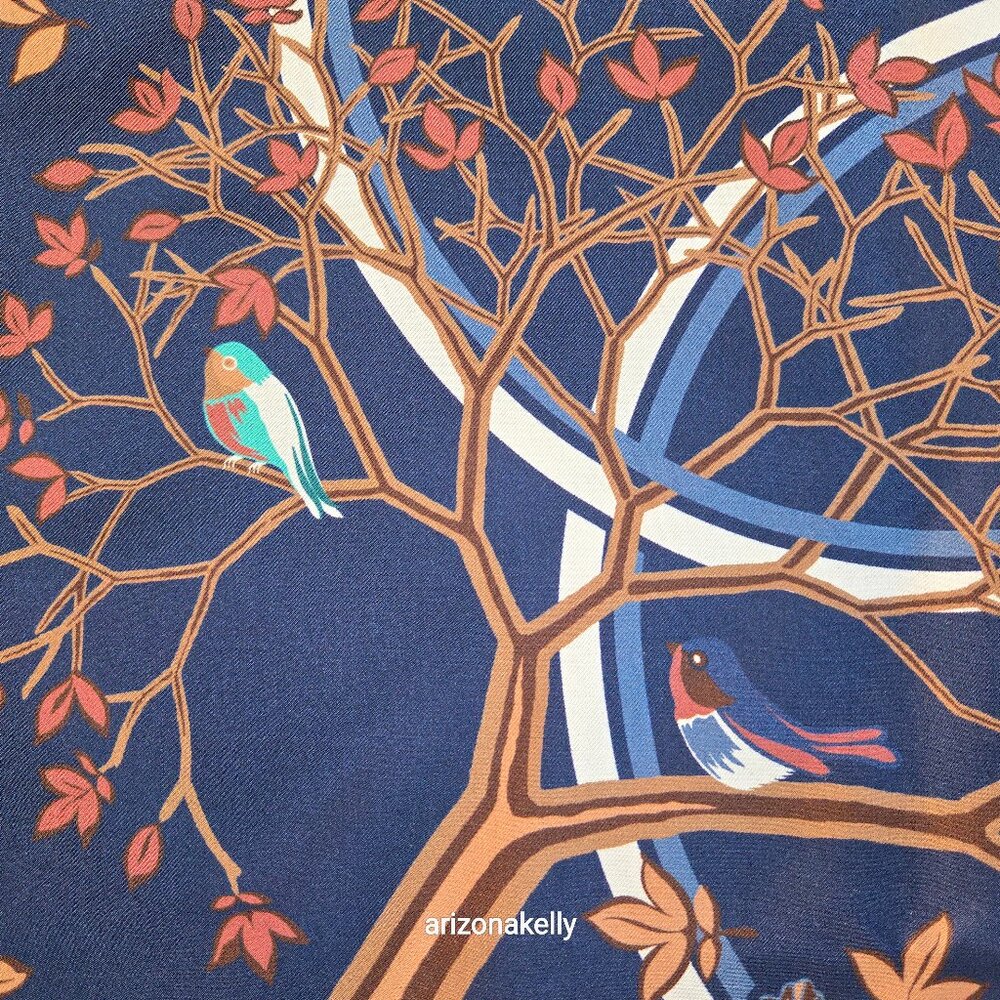 NWOT Peter Millar Silk Square Scarf *Four Seasons* Bird Butterfly Octopus